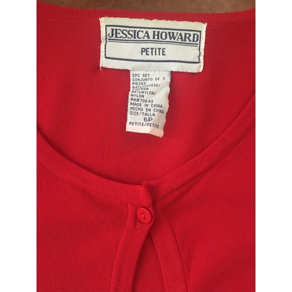 90s Vintage Cherry Red Rockabilly Cardigan Sweater - Picture 7 of 7